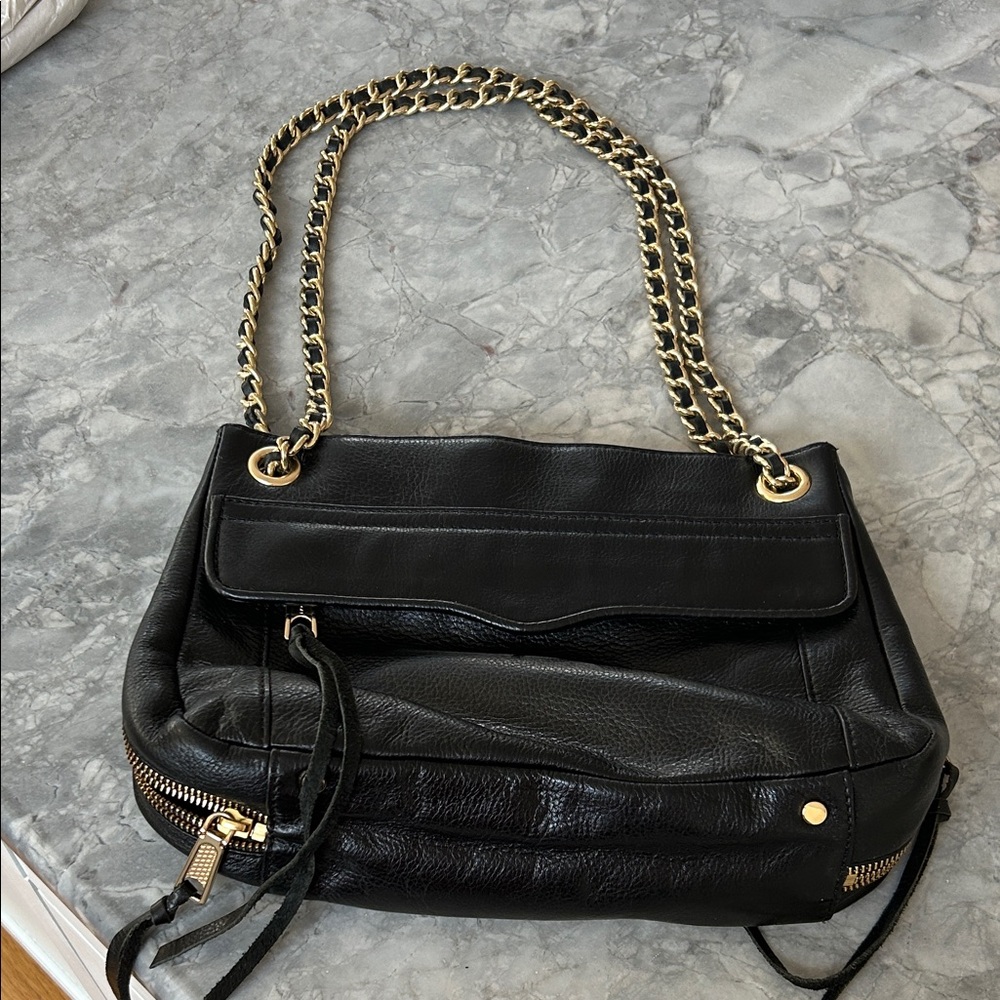 Rebecca Minkoff leather Black Chain Shoulder Bag